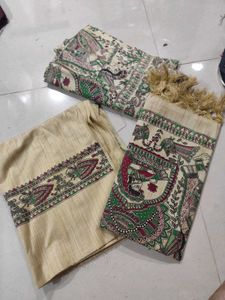 Heavy Cotton Silk Type Material With Full Rajastan