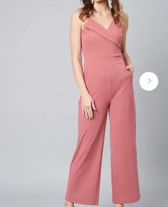 Athena Peach Jumpsuit With Pockets