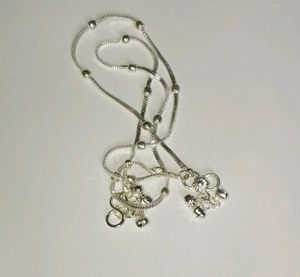 Silver Anklet with Charms