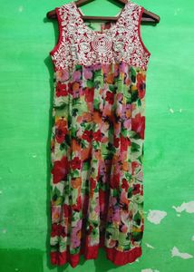 Floral Georgette Embroidered Long Dress