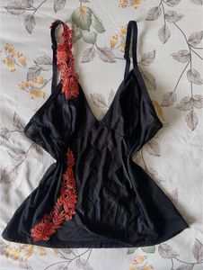 Black Floral Cami Top