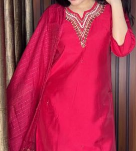 Rani Pink party wear Kurta Set