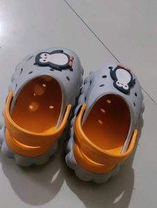 Girl 1 Yr- Grey Orange Crocs