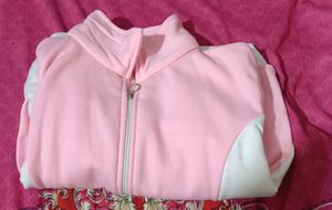 Pink &amp; White Zip-Up Jacket