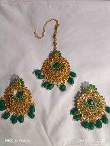 Maang Tika &amp; Earrings