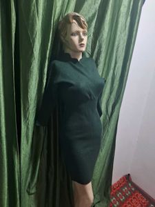 Elegant Green Sweater Dress