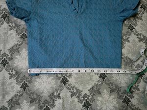Blue Collar Crop Top