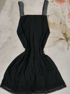 Cute Black Pinafore Dress