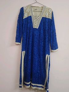 Blue Lace Detail Kurta