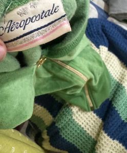Green Velour Cropped Hoodie