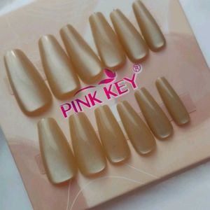 Cat Eye Effect Nude Press On Nails
