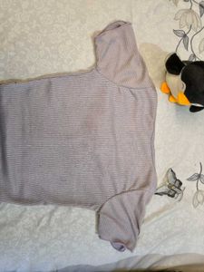 Lilac Ribbed Tie-Front Top