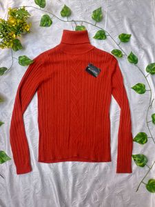 Y2k Red Turtleneck Sweater 🧡