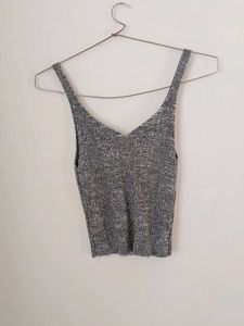 Grey  Aline Branded Crop Top.