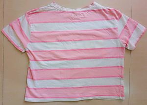 Pink&amp;White Loose Fit Crop T-shirt