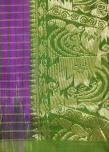 Purple Mangalagiri Checks Cotton Silk Handloom
