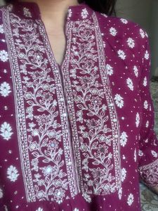 Purple Anarkali Dress With Dupatta
