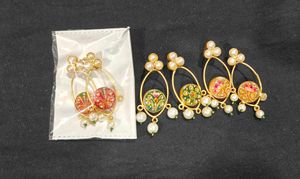 Fancy Earrings Minakari 1 Pair