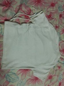 Aesthetic White Top With Drawstring