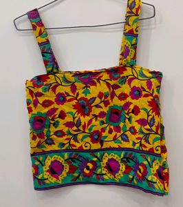 New Ethnic Crop Top Women Printed Beautiful