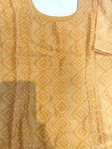 Yellow Printed Kurta