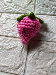 Crochet Strawberry keychain