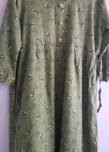 Vintage Green Print Anarkali Kurta