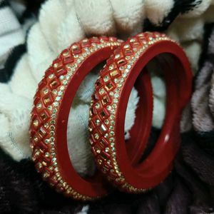 Colorful Lac Bangle Set combo of 3