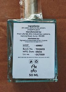 Tom Deo Perfume 50ml