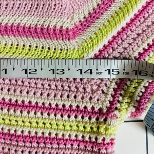 Striped Crochet Polo Top