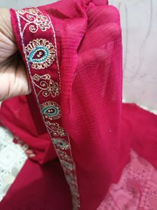 Rani Color Ka Party Wear Suit And Plazo Dupatta