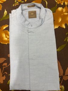 Light Blue Mandarin Collar Shirt
