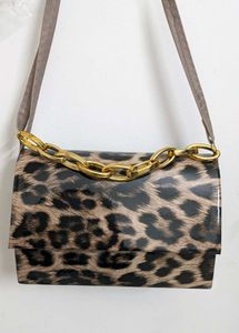 Leopard Print Chain Handle Bag