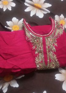 Beautiful Pink Suit With Hand Work Embroidery