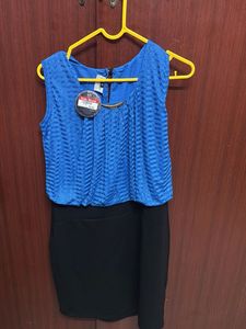 Chic Two-Tone Mini Dress