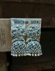 Oxidised Jhumka Earrings