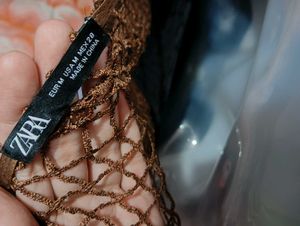 ZARA SEQUIN MESH KAFTAN DRESS