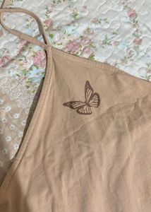 H&amp;M Tan Halter Mini Dress