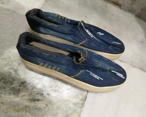 Blue Denim Slip-on Sneakers