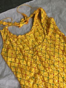 Yellow Sequin Embellished Dress