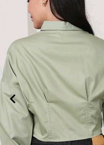 Sage Green Cropped Shirt