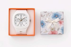 White Fashion Watch With Gift Packaging