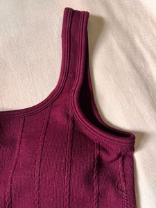 Burgundy Rib-Knit Lounge Co-ord Set