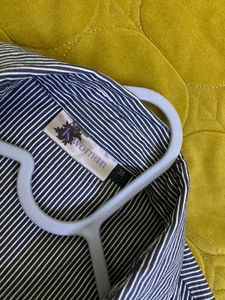 Stretchy Striped Button-Down Shirt Bust 34-36