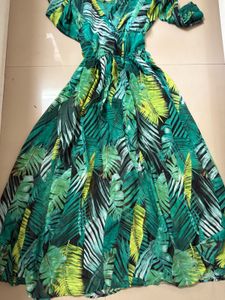 Tropical Print Maxi Dress