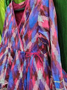 Colorful Ikat Wrap Top