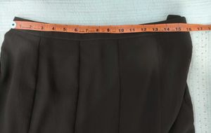 Brown Ruffle Hem Midi Skirt