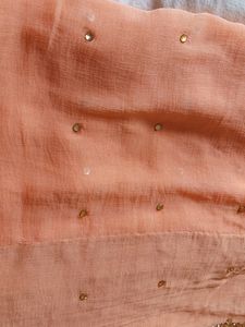 Light Orange Soft Chiffon Saree.