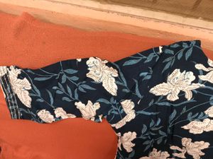 Brand New Blue Floral Print Kurta Set - XXL SIZE