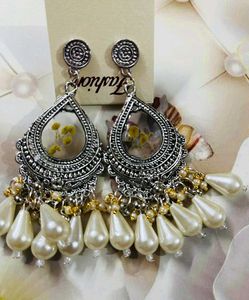 Stylish Silver Drop Earrings 2 Pair Combo